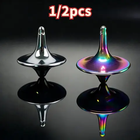 Single Hand Office Stress Relief Toy Stainless Steel Gyroscope, Portable Handheld Rotating Gyroscope, Durable Metal Structure Spinning Top