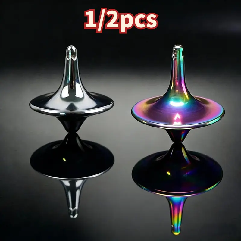 Single Hand Office Stress Relief Toy Stainless Steel Gyroscope, Portable Handheld Rotating Gyroscope, Durable Metal Structure Spinning Top