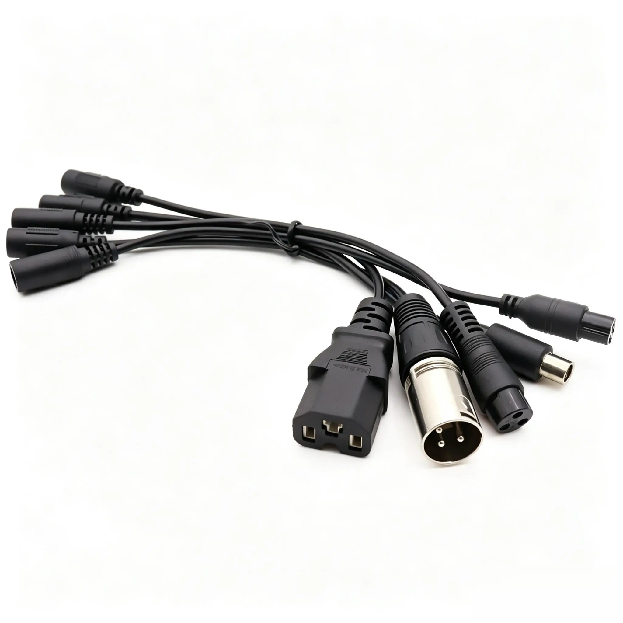 5-in-1 DC Power Adapter Cable with Copper Core, Universal Converter with XLR & 3-Pin Mini Plugs to DC 5.5x2.1mm Port for Electric & Mobility Scooters, Accessories, Portable, Device, Folding