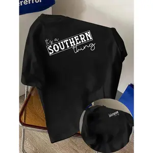 Men'S T-Shirt, Southern Style, Southern Charm Front And Back Print Men'S Fashion Trendy Short Sleeve, Suitable for Daily Casual And Outdoor Fitness Exercise Clothing, Individual Double-Sided Pattern Design