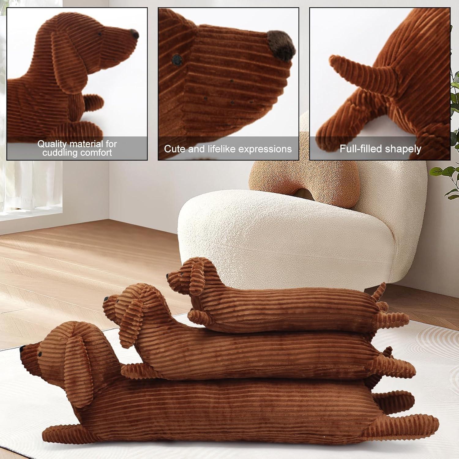 Cute Dog Design Stuffed Toy, Long Dog Body Pillow, Soft & Durable Throw Pillow, Lovely Home Decoration Gift for Dog Lovers, Cuddly Stuffed Animal