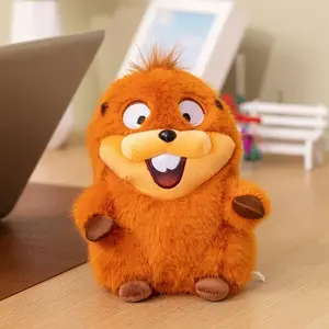 Cute Beaver Crown Plush Toy, Birthday Gift for Girls, Soft Stuffed Doll, Perfect Decoration, Adorable Animal Puppet