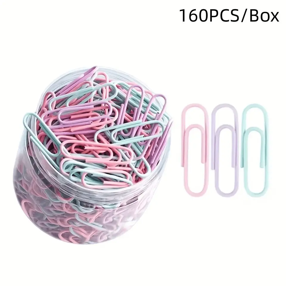 160pcs Colorful Large Paper Clips Office File Bookmark Binder Clips with Storage Box Mixed Colors Practical Study Office Stationery Back to School Desk Essential Quick Easy Document Organizing Strong Grip No Slipping Neat Storage Clear View