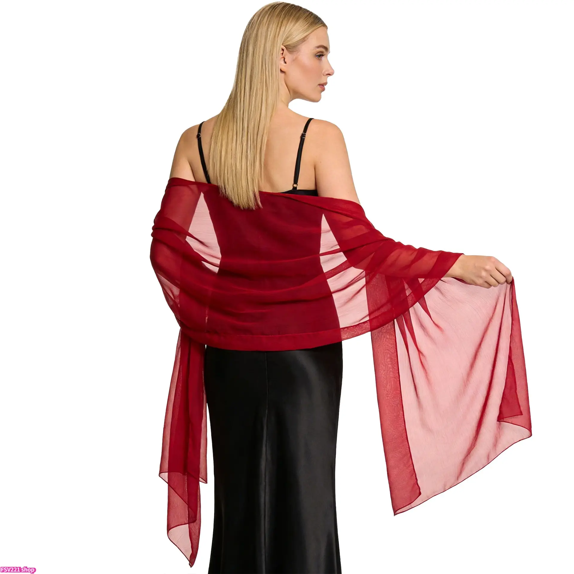 High quality high-end chiffon shawl dinner bride bridesmaid wedding dress cheongsam party scarf dual-purpose women