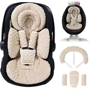 Infant Car Seat Insert with Extra Cushion  Preemie to Toddler, Reversible Newborn Carseat Insert  Baby Head Body Support, s  Stroller, Baby Swing, Bouncer - Dots, Beige