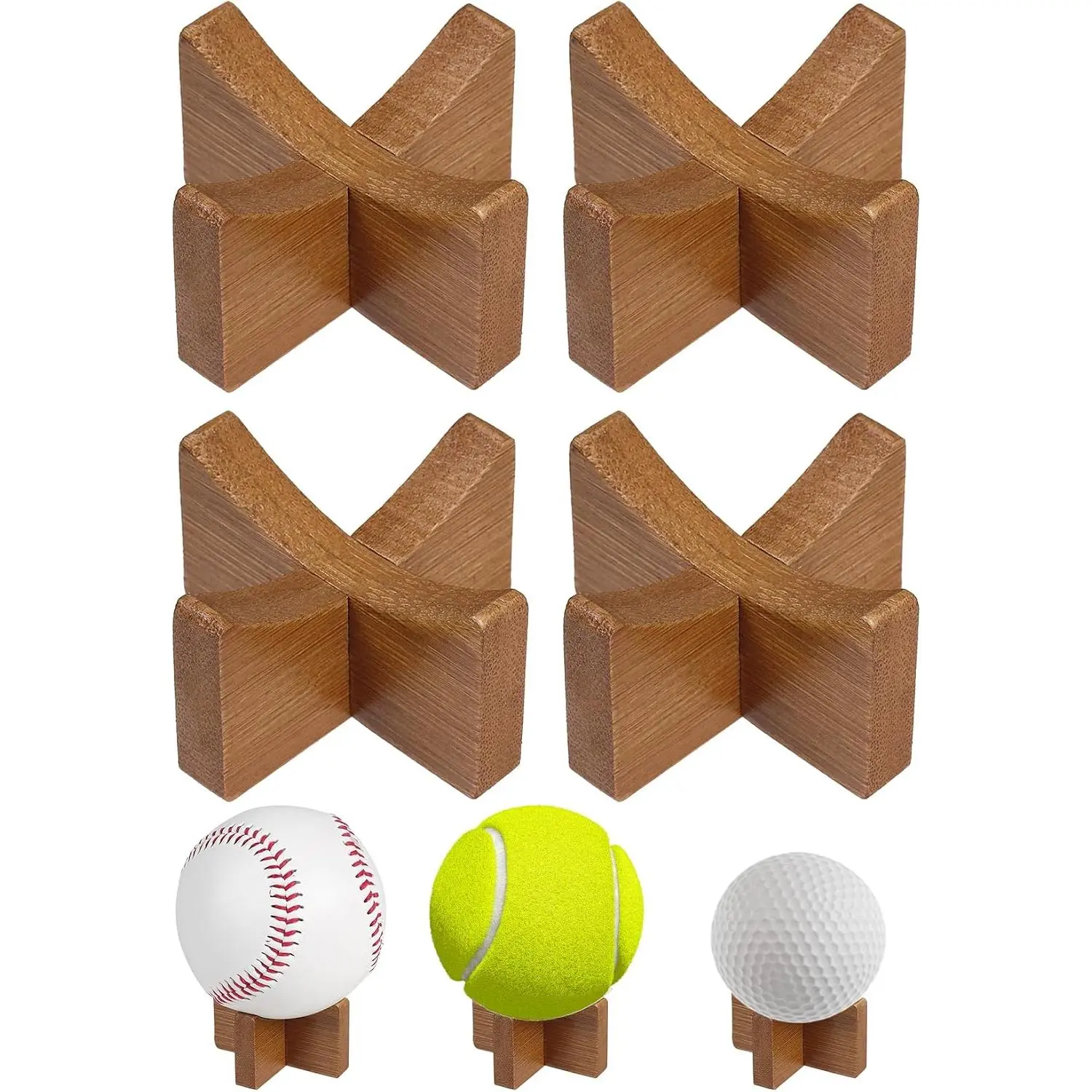 Baseball Holder Stand 4 count Ball Display Stand Wooden Stand | Baseball holder display for baseball & softball, baseball stand display stand for desktop easy storage