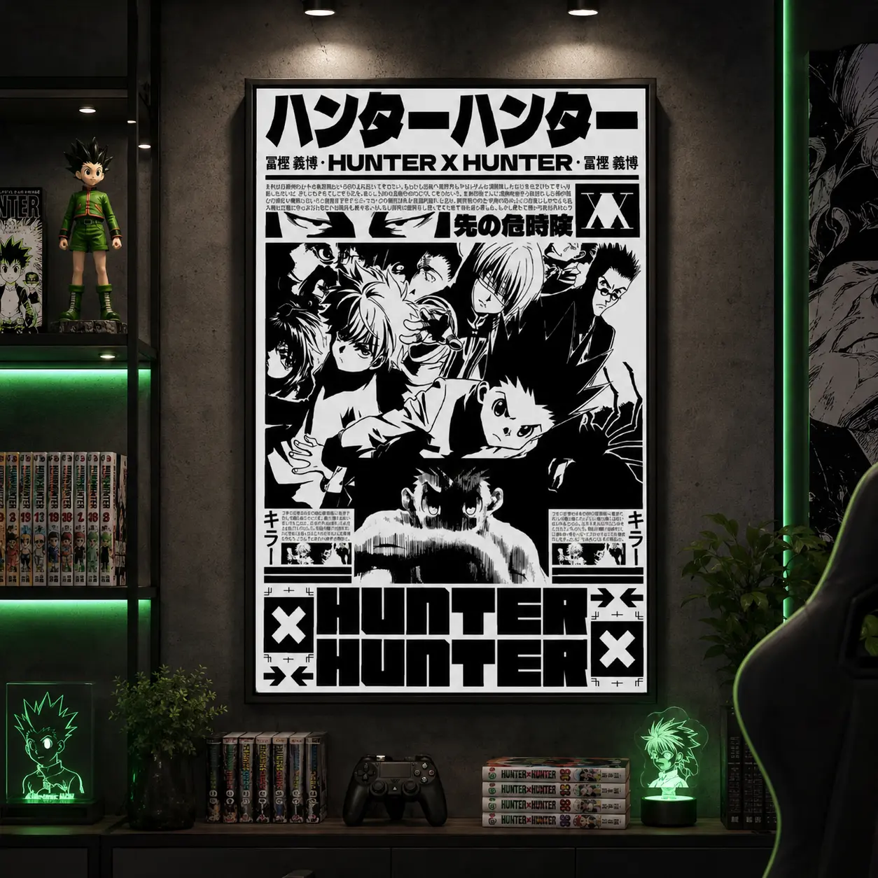 Gon Freecss And Friends Hunter * Hunter Anime Poster, Gon HxH Anime Manga Posters Decor Photo Decoration Abstract Art Design, Canvas Wall Art Print, Anime Room Decor for Bedroom Dorm Gaming Room Office, Manga Wall Art Gift for Anime Fans