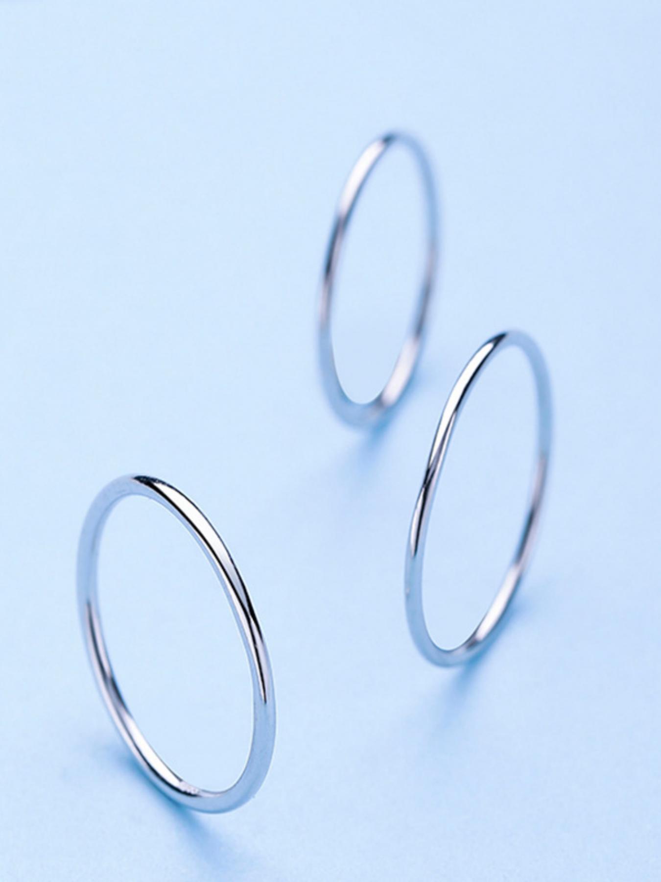 S925 Sterling Silver Simple Plain Color, Fashion Accessories for Women & Girls, Trendy All-match & Exquisite Jewelry for Birthday Gift, Elegant Everyday Ring