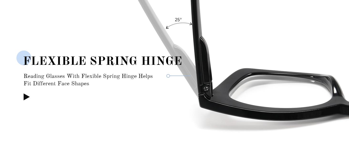 Oprah Reading Glasses for Women-Blue Light Blocking Fashion Readers with Spring Hinge Square Eyeglasses