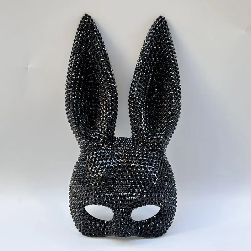 Halloween Animal Party Glitter Bunny Mask, Role Play Costume Prop, Performance Accessory, Photo Props, Halloween Decoration