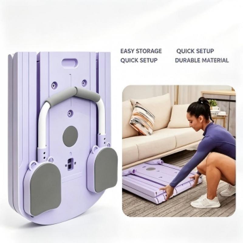 Heavy-Duty Foldable Exercise Platform, 300LB Load Capacity, Space-Saving Training Board for All Fitness Levels, Black/Pink/Purple