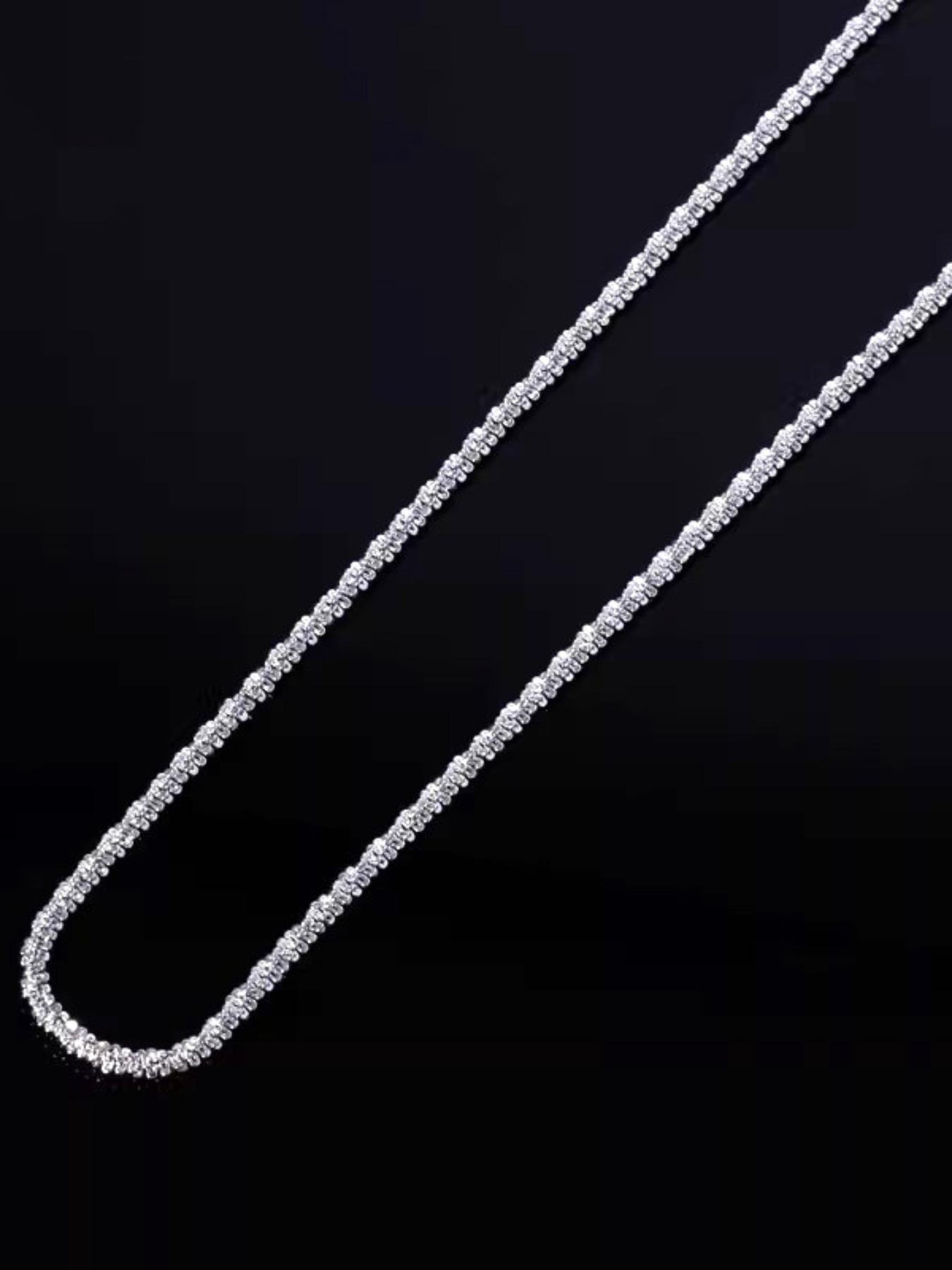 925 Sterling Silver Chain Necklace, High End Necklace, Minimalist Chain Necklace, Fashion Jewelry for Party, Daily Clothing Decor, Trendy All-match & Exquisite Jewelry for Birthday Gift