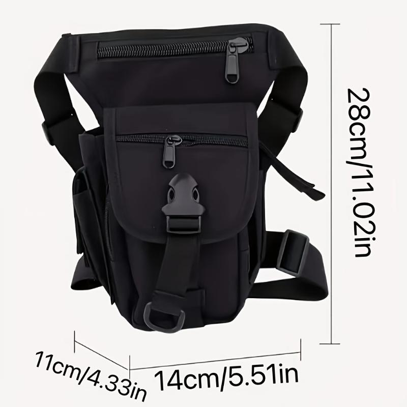 Motorcycle Leg Bag - Thigh Bag for Women with Adjustable Strap and Buckle Closure - Foldable and Unlined Nylon Storage Waist Pack