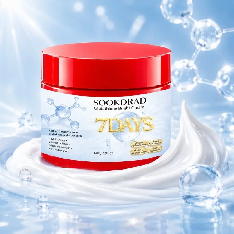 Glutathione Bright Cream, Collagen, Hyaluronic Acid, Vitamin C, Arbutin, Niacinamide, 7 Day Radiance, Moisturize, Boost Radiance, Fade Dark Spots, Balance Skin Tone, 140g