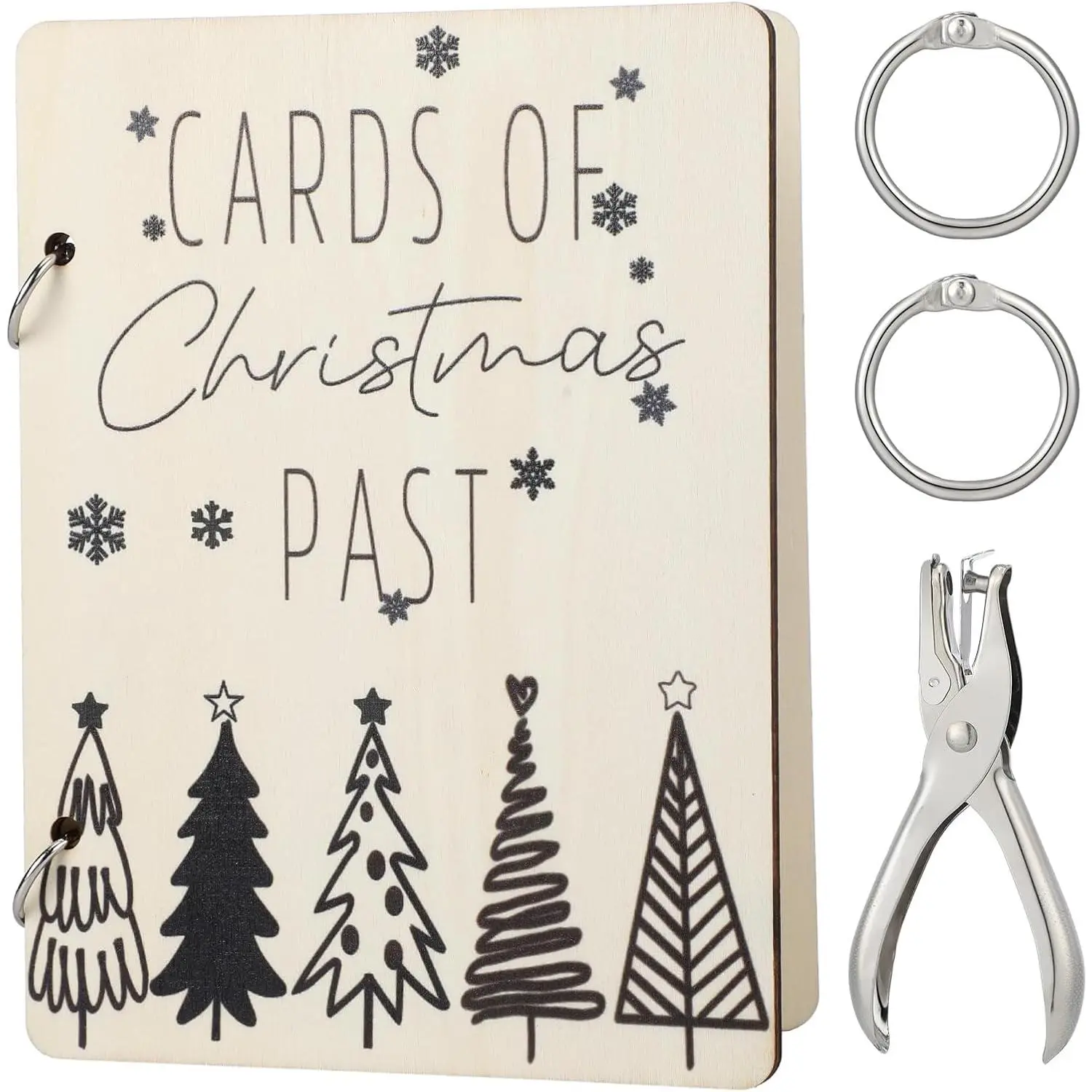 Christmas Greeting Card Keeper Organizer Album with Metal Rings | Memory  Album, Photo Storage Binder Holder, Punch Included, Buckle Binding, Organize Holiday Greeting Cards