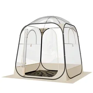 Pop Up Sports Tent, 63x63 In Clear Bubble Tent For 2-4 Persons, Waterproof Outdoor Pod With Floor Mat & Top Cover, Garden Dome Tents Camping Shelter For Events Fishing Cheering
