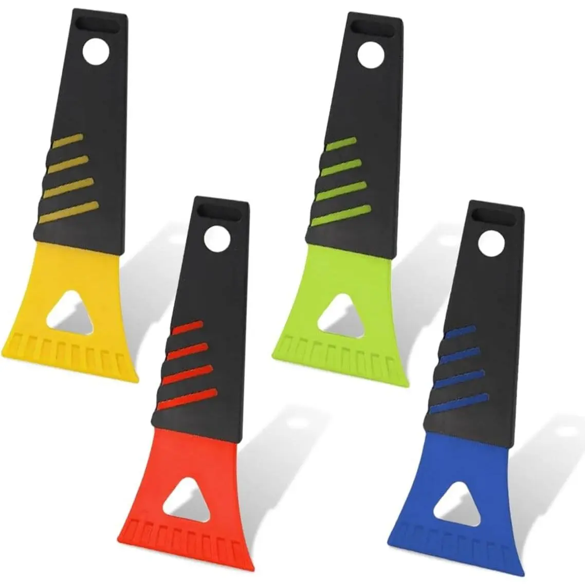 No Scratch Ice Scraper for Car Windshield Plastic Winter Snow Ice Frost Removal Tool Universal Auto Defrost Shovel Accessories for Cars Trucks SUVs 4PCS