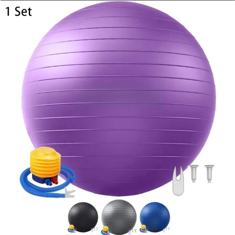 Anti-Burst Exercise Ball with Pump, Non-Slip Thickened Yoga Ball Heavy Duty for Fitness Balance Training Pregnancy & Home Workout, Home Gym Equipment