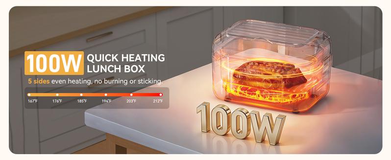 Yofidra Cordless Heated Lunch Box, 24000mAh 100W Electric Lunch Box with Smart Timer, 6.3-Cup Super Large Lunchbox for Men & Women, Portable Food Warmer with Insulated Bag for Outdoor/Office, Black