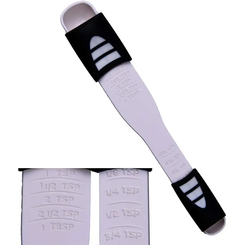 Adjustable Measuring Spoon White,Creative Double End Adjustable Scale, Eight Stalls Measuring Spoon,Measuring Dry/Semi-Liquid Ingredients,Metering Spoon for Baking,Cooking,Coffee,Sugar,Salt,.