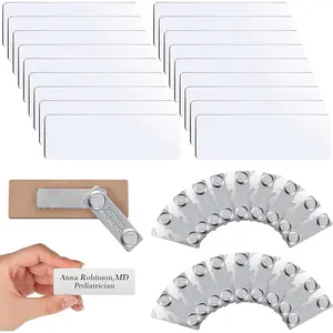 18 Sets Printable Blank DIY Name Tags Name Badge Magnets Adhesive Tag Holders Pins with Neodymium Magnets for Jacket Lapel Shirts