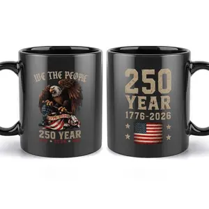 American Eagle 250th Anniversary Mug, We The People 1776-2026, Patriotic US Flag Ceramic Coffee Cup, Independence Day Gift, Gift for Veterans, 11oz 15oz Tea Mug, Vintage Patriotic Drinkware