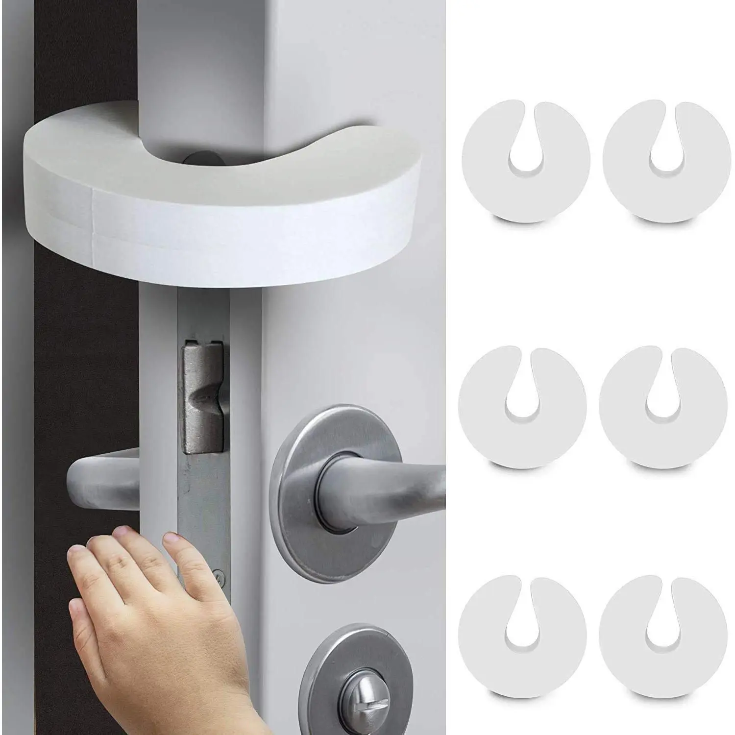 Door Pinch Guard (6 Pack)  Door Slam Stopper, Soft  Door Stopper. Prevents Finger Pinch Injuries, Slamming Doors, and  or  from Getting Locked in Room