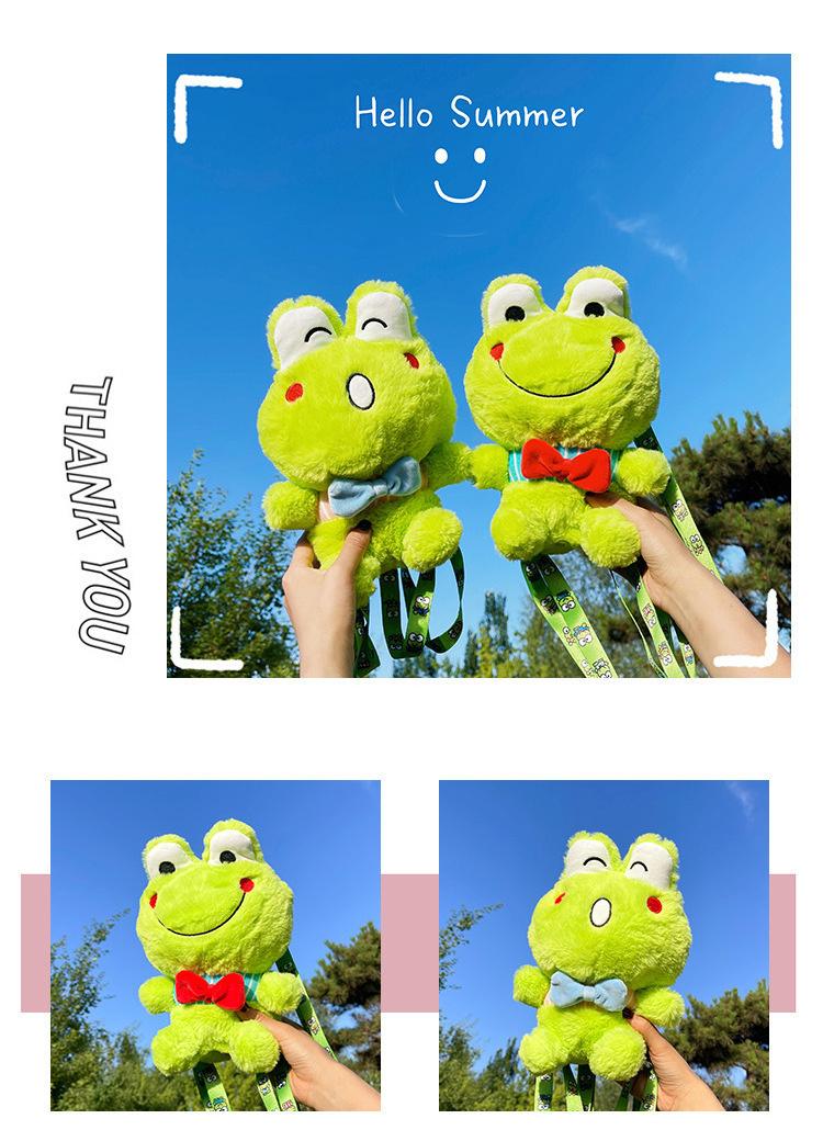 Y2K Korea Cute Cartoon Plush Frog Doll Backpack Anime Messenger Bags Personality Girls Shoulder Bag Kawaii Coin Purse Kids Gifts