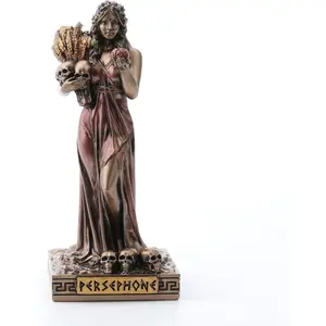 Veronese Design Persephone Greek Goddess of Agriculture Resin Miniature – Hand-Painted Bronze Finish Figurine