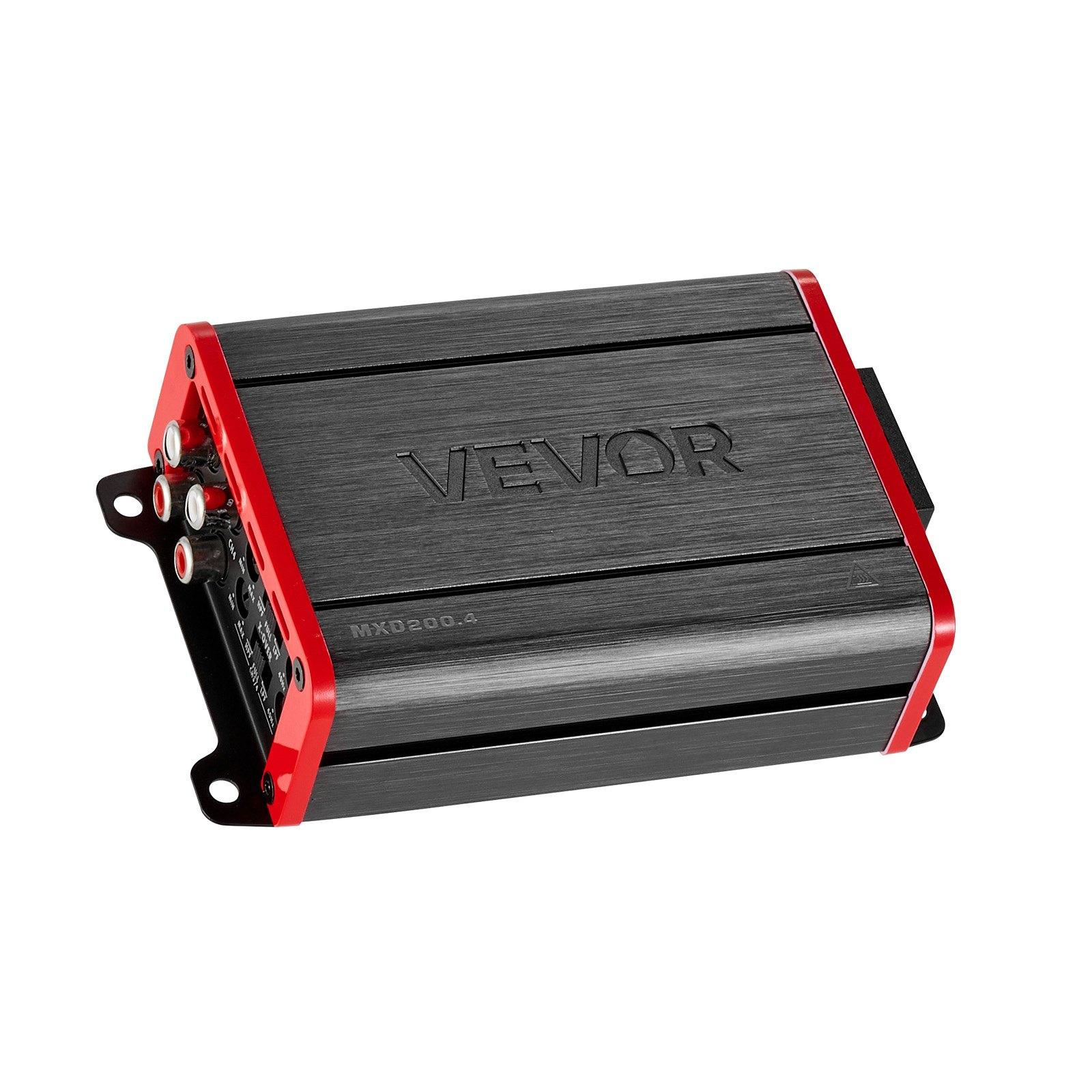 VEVOR 4 Channel Car Audio Amplifier 2 Ohm Stable Bridgeable Class D Full Range Amp Max Power 4 x 120W @ 4 Ohm / 4 x 200W @ 2 Ohm for Car SUV Truck Off-Road VEVOR 4 Channel Car Audio Amplifier 2 Ohm Stable Bridgeable Class D Full Range Amp Max Power 4 x 120W @ 4 Ohm / 4 x 200W @ 2 Ohm for Car SUV Truck Off-Road