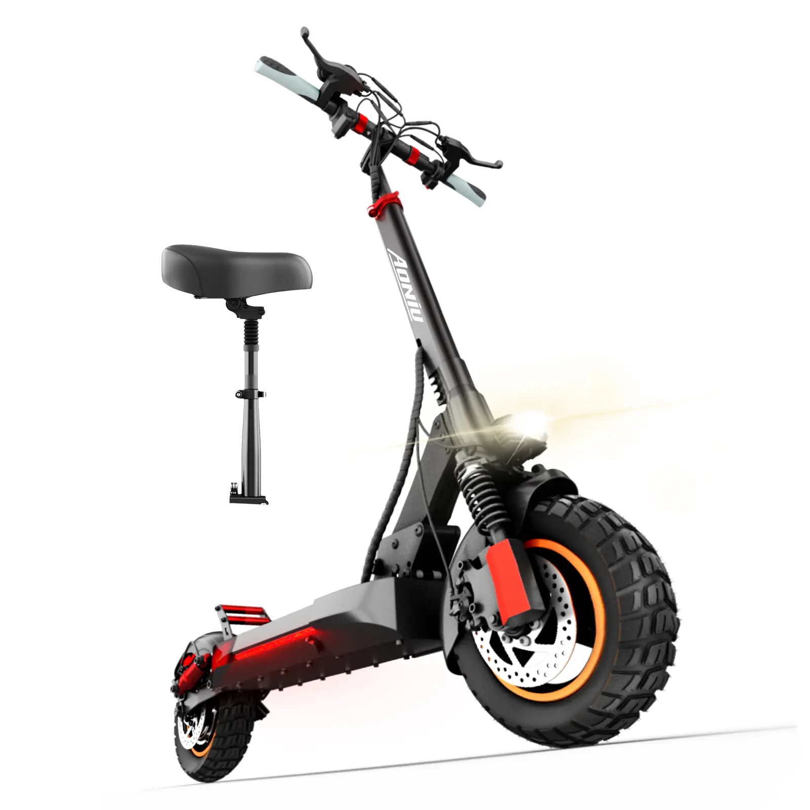 Aoniu Off Road M4 Electric Scooter for Adults - Foldable, Heavy-Duty, 28 MPH, 31 Mi Range, 300 lbs+ Load Capacity, High-Performance Commuting Scooter with Seat for Teens