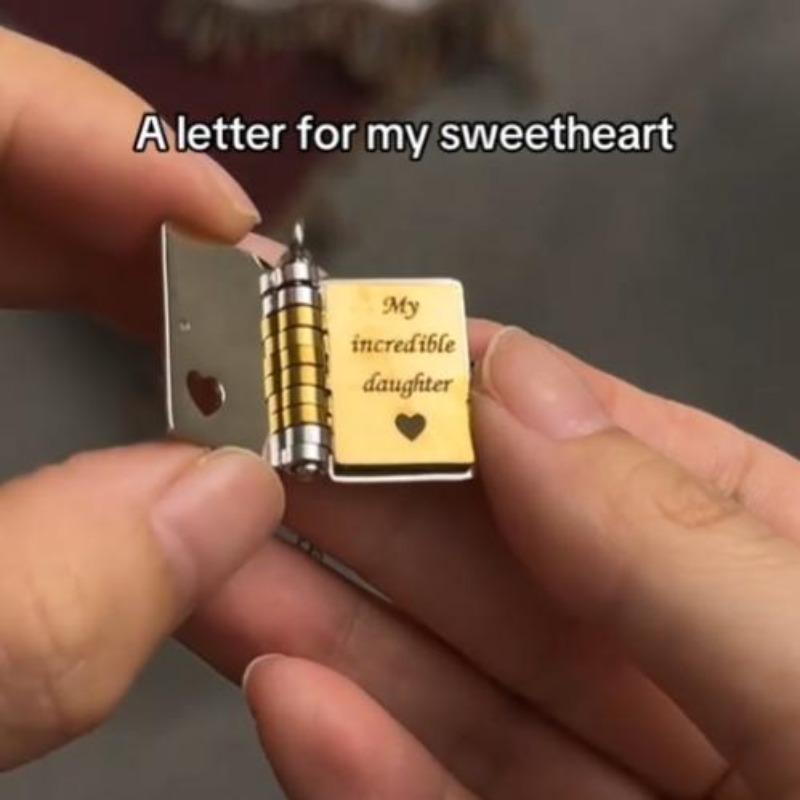 My Little Star Book Necklace - My Incredible Daughter Book Necklace Daughter Gifts From Dad Mom Mother Adjustable Silver 18k Gold Jewelry Openable with 6 Pages Gifts of Love for Daughter / Son, Birthday Day Gift Graduation Jewelry of Love