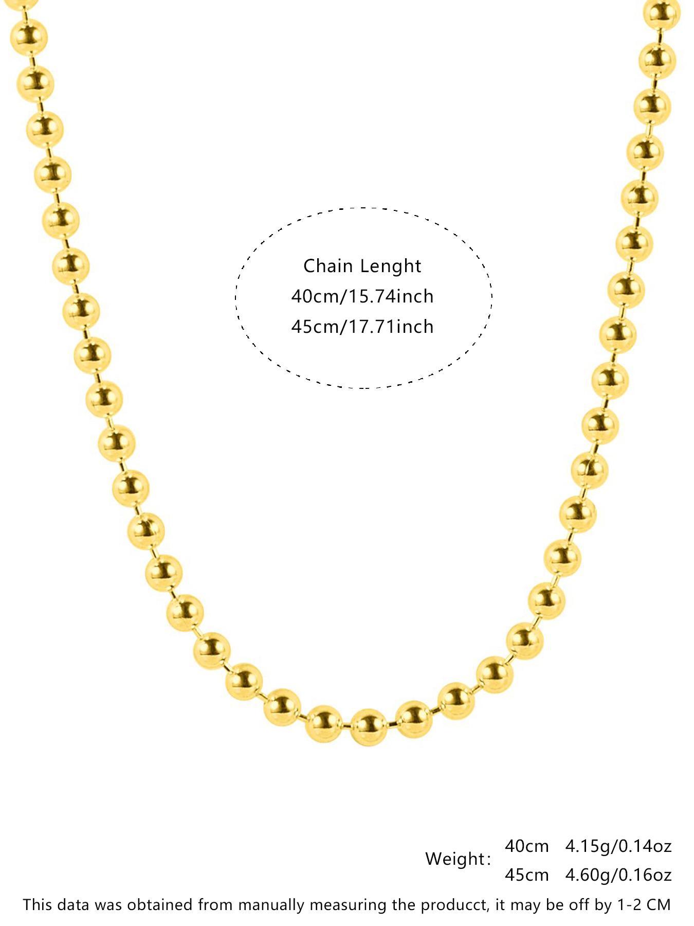 925 Sterling Silver Minimalist Beaded Decor Necklace, Fashion Jewelry for Party, Daily Clothing Decor, Trendy All-match, Elegant & Exquisite Jewelry for Birthday Gift, Minimalist Chain Necklace, Daily Wear Necklace