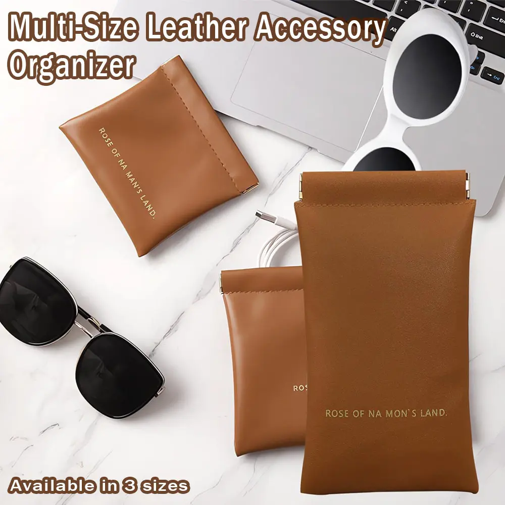 3Pcs/Set Mini Portable PU Cosmetic Storage Bag Multifunctional Travel Makeup Pouch Coin Purse Cable Data Line Partition Organizer Bag Travel Essentials