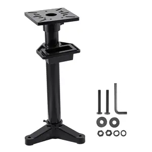 VEVOR Bench Grinder Stand, Heavy-Duty Bench Grinder and Vise Floor Pedestal with 10.6" x 10.6" Mounting Plate, Pre-Cut Mounting Slots & Water Pot, Compatible with Most Bench Grinders