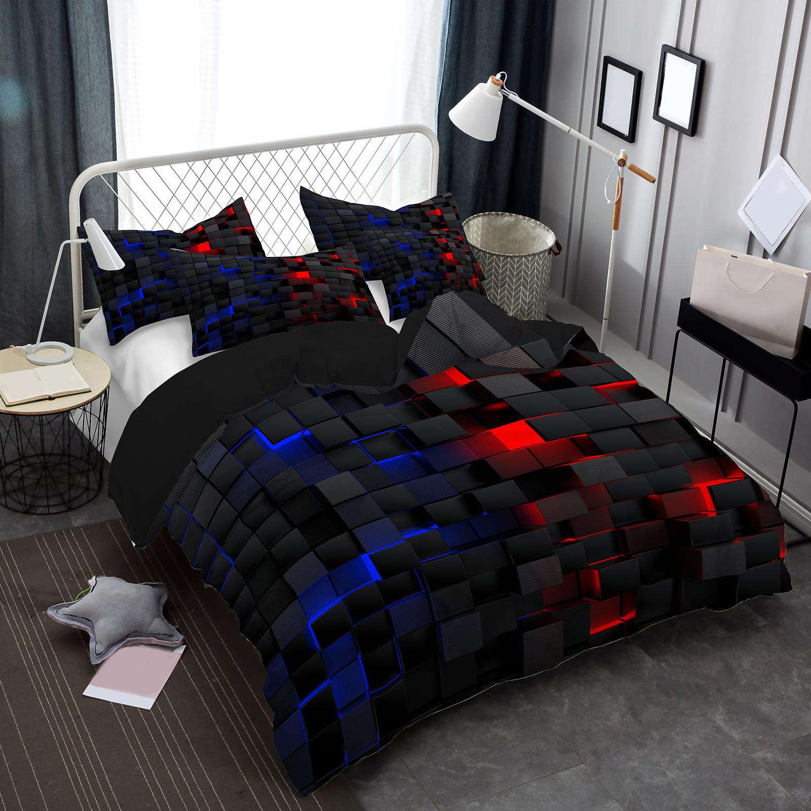 Geometric Pattern Bedding Set, 1 Count Quilt Cover & 1/2 Counts Pillowcase without Filler, modern bedding set, decorative bedding set, Soft Comfortable Bedding Set for Home Bedroom