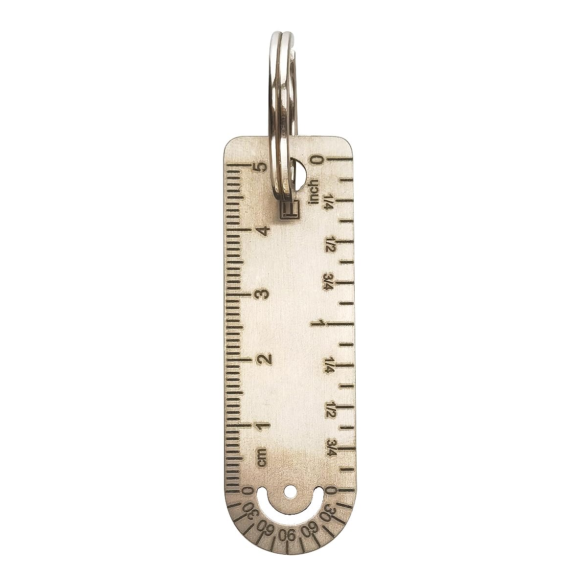 1 Portable Titanium Ruler,  Ruler,  Titanium Key Ring, EDC Measuring Tools cm/inch Ruler Stationery Math Geometry