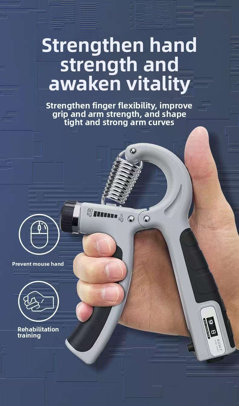 Adjustable R-Type Grip Strength Trainer with Counter – Hand & Wrist Exerciser