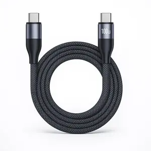 1 Pack / 2 Pack,100W USB C to USB C Cable Fast Charging Cable 4FT, Ultra-Thick 5.8mm Soft Nylon Braided Cord for Laptop & Car, Heavy Duty Fast Charging for MacBook Pro, iPhone 17 16 15, Samsung S26 S25 S24