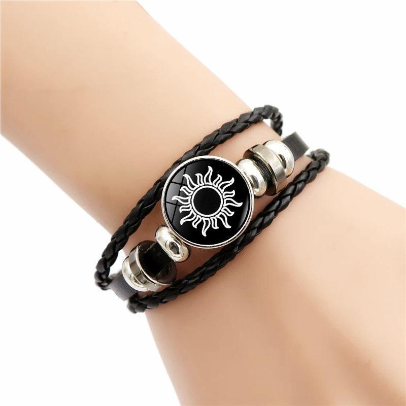 2026 Latest Model Couple’s Sun & Moon Leather Bracelet – Vintage Punk Multi-Layer Beaded Woven Glass Accent Gift, TikTokShopBlackFriday President’s Day Deal