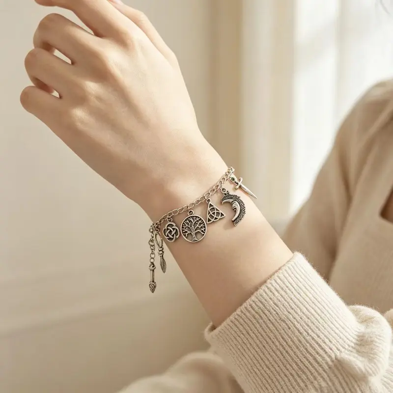 Vintage Tree of Life Bracelets for Women Bohemian Sun Moon Star Owl Acorn Pine Cone Charms Chain Yoga Chakra Bracelet Fashion Jewelry