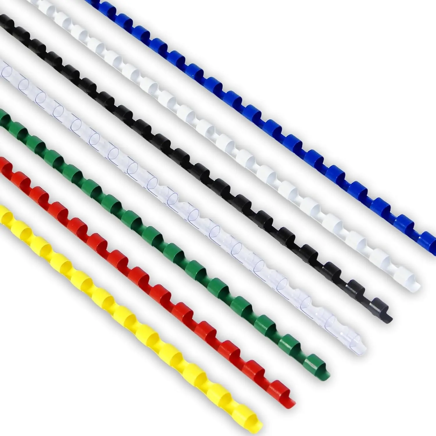 CR-8-100-M Plastic Binding Combs 5/16in. 21-Ring, 40-Sheet Capacity, Colorful Comb Binding Spines, Max. Binding A4 Size Paper (8.3"×11.7"), Box of 100