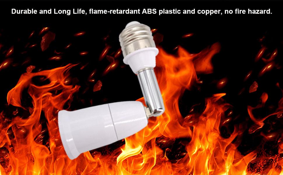 E26/E27 Light Socket Extender  2pack, 4.5 Inch Extension Socket Extender Adapter, Adjustable Vertical 180°Horizontal 360°, Flexible Medium Light Bulb Socket Converter