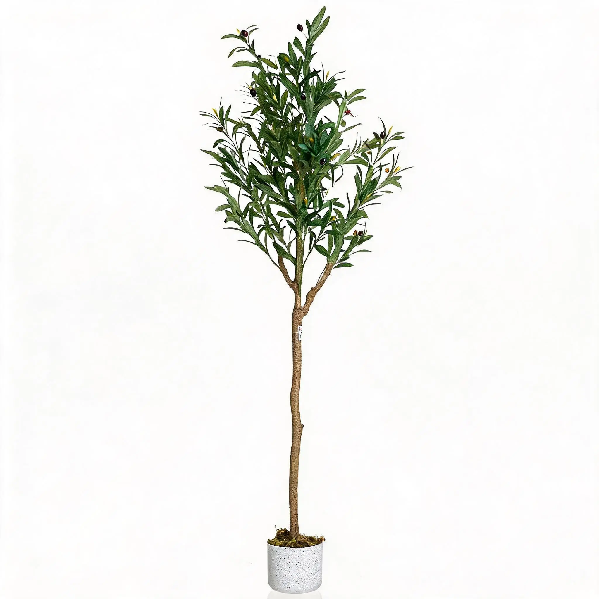 Realistic Artificial Olive Tree – 4.2FT Tall Faux Olive Plant with Lifelike Leaves & Fruits – Decorative Indoor Greenery for Home, Office, Living Room, or Front Door – Classic Style