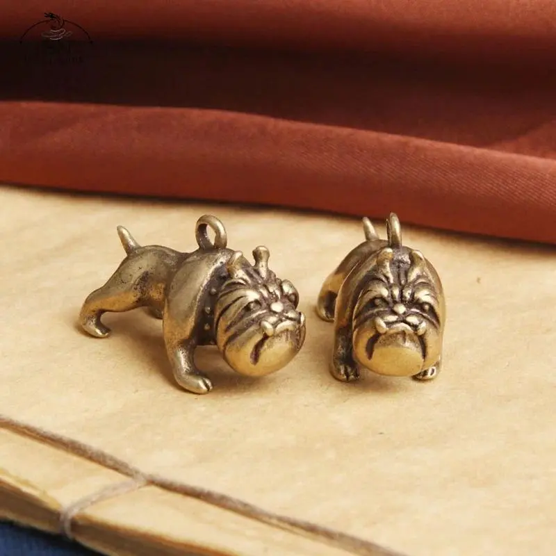 Unisex Pure Copper Handmade Pug Dog & French Bulldog Keychains - 1-Piece Animal-Themed Hanging Accessory, Party Gift Ideas for Friends, Home & Festive Party Supplies, One-Piece