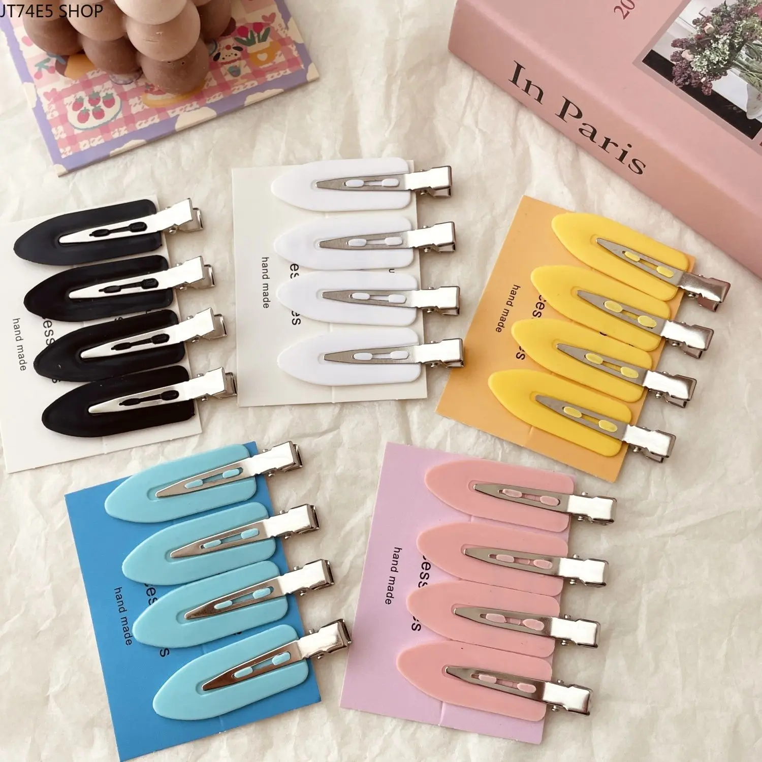 4 Pack Traceless Duckbill Hair Clips, Multi-purpose Flat Bangs Side Hair Barrettes, Lightweight Plastic Hair Styling Accessories