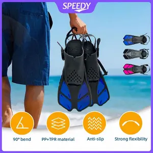 Snorkel Diving Fins Adjustable Buckles Swimming Flippers Scuba Diving Shoes TPR+PP Material Anti-slip Strong Flexibility for Adult Men Women finsdiving fins swimming Snorkeling Set Scuba Open Heel Size