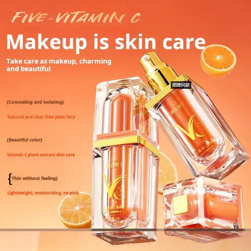 5 Vitamin C Makeup Cream, Lightweight Moisturizing Formula for Breathable Hydration, Smooth Pore Minimizing Care