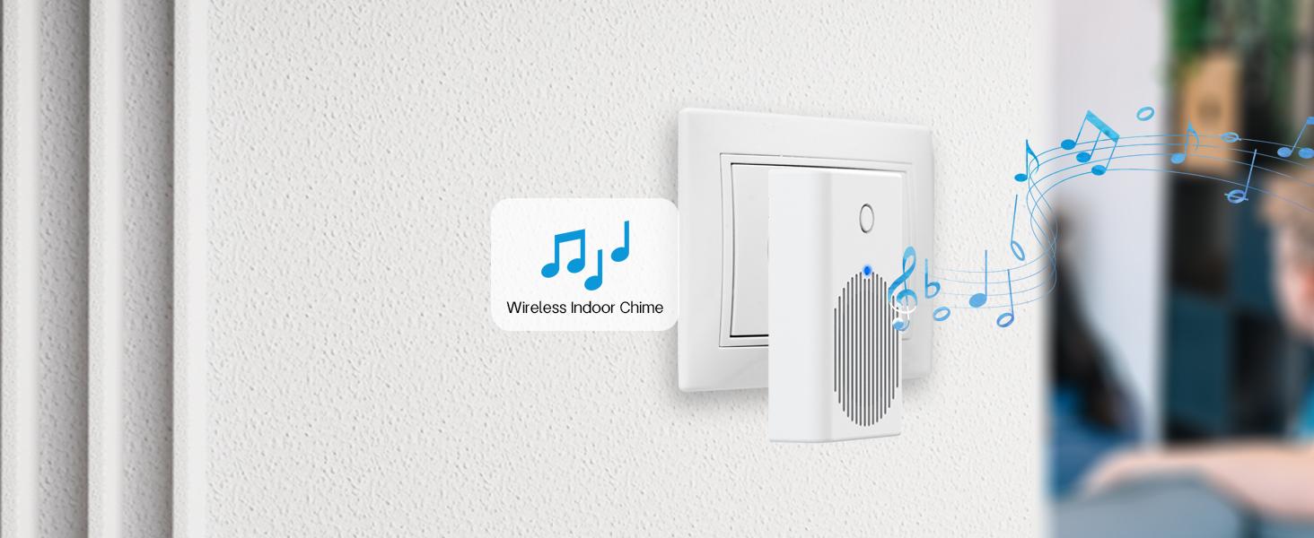 Video Doorbell Camera, HD WiFi Wireless Battery Power Operated Motion Detector Audio&Speaker Night Vision,IP65 Outdoor Waterproof with Doorbell Chime for iOS&Android