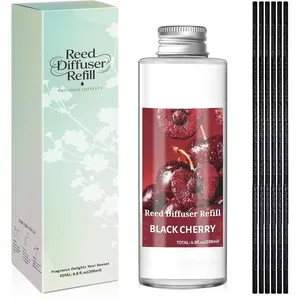 Reed Diffuser Oil Refill, Black Cherry Diffuser Oil 6.76 Fl Oz,  Scented Essential Oil Refill Long Lasting Summer   for Room   Bathroom  Decor